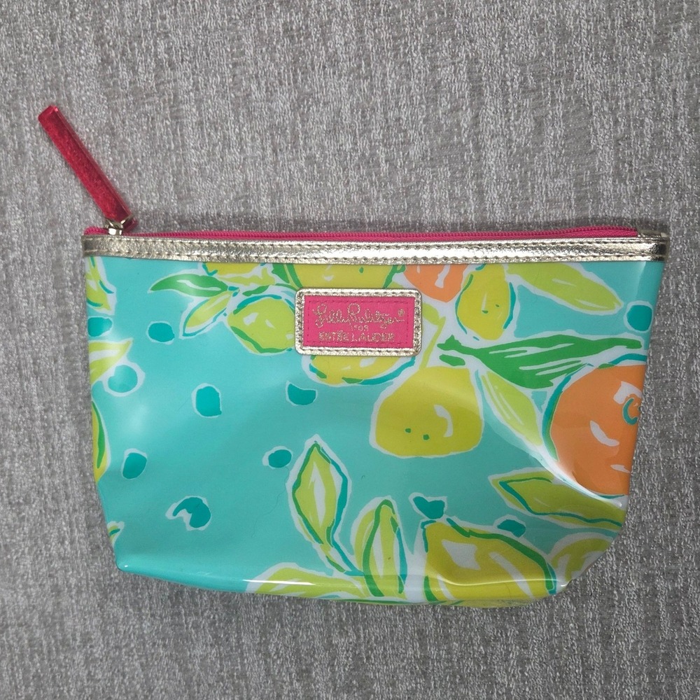 Lilly Pulitzer for Estee Lauder Makeup Bag Citrus Floral Cosmetic Pouch PVC